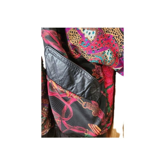 Women's Floral Leather Pelle Spring Jacket size M - Picture 4 of 10
